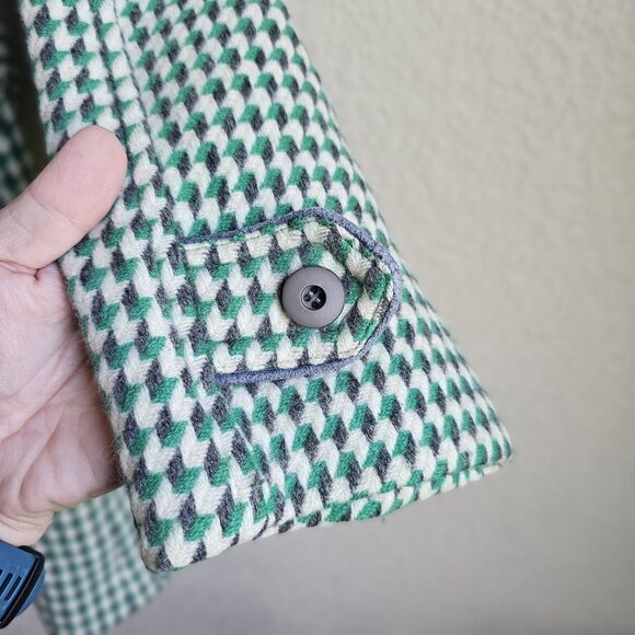 Athene Prêt Á Porter Houndstooth Coat Wool Cashmere Japan Sz 11 - Picture 9 of 10